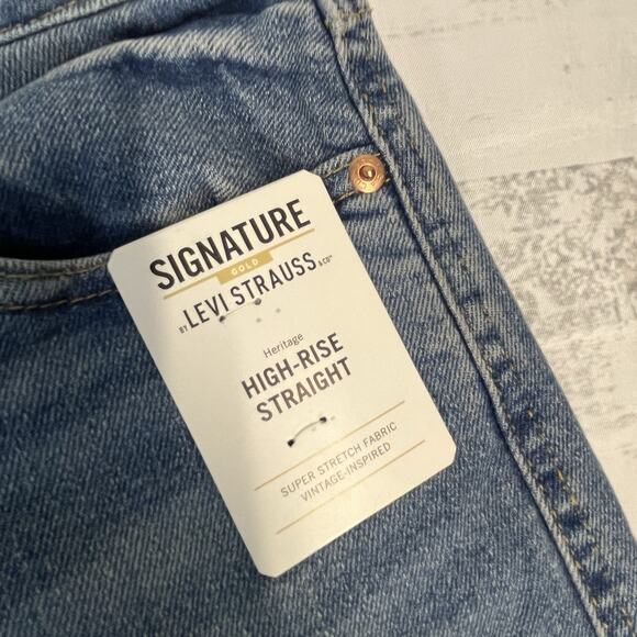 Levi Strauss Signature Womens Jeans sz 4 W27 Heritage High Rise Straight Stretch - Picture 5 of 8